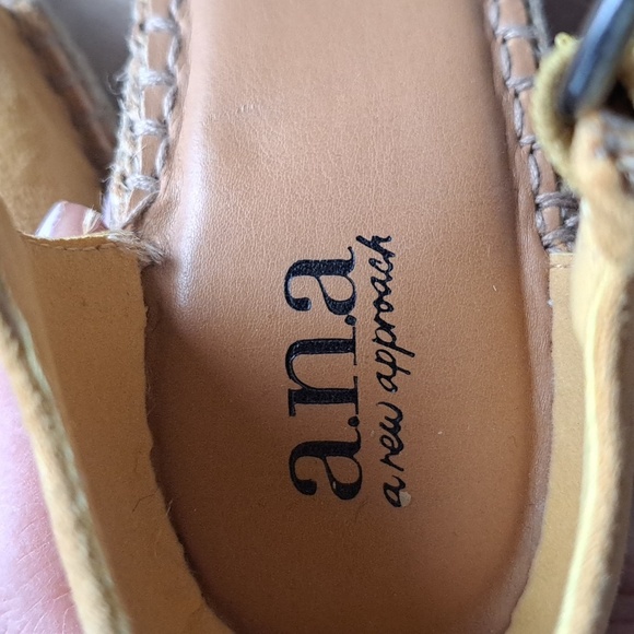 a.n.a Mustard Suede Wedge Sandals - Picture 4 of 9